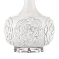 Possini Euro Design Natalia Modern Country Cottage Table Lamp 27" Tall White Ceramic Glaze Textured Floral Drum Shade For Bedroom Living Room Bedside 11 Possini Euro Design Natalia Modern Country Cottage Table Lamp 27" Tall White Ceramic Glaze Textured Floral Drum Shade For Bedroom Living Room Bedside -Possini Euro Design Sales Store GUEST 00bd0ea0 d270 407e a19c 20edaa123f86