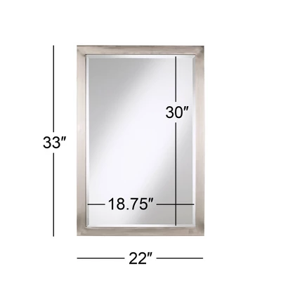 Possini Euro Design Metzeo Rectangular Vanity Wall Mirror Modern Beveled Glass Brushed Nickel Metal Frame 33" Wide For Bathroom Bedroom Home Entryway 7 Possini Euro Design Metzeo Rectangular Vanity Wall Mirror Modern Beveled Glass Brushed Nickel Metal Frame 33" Wide For Bathroom Bedroom Home Entryway - Image 7