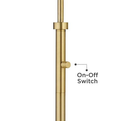 Possini Euro Design Kipling Modern 62 1/2" Tall Downbridge Arc Floor Lamp Warm Gold Metal Clear Glass Shade For Living Room Reading House 3 Possini Euro Design Kipling Modern 62 1/2" Tall Downbridge Arc Floor Lamp Warm Gold Metal Clear Glass Shade For Living Room Reading House - Image 3