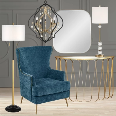 Possini Euro Design Bailey Rounded Corner Rectangular Vanity Wall Mirror Modern Beveled Brushed Gold Frame 27" Wide For Bathroom Bedroom Home Office 6 Possini Euro Design Bailey Rounded Corner Rectangular Vanity Wall Mirror Modern Beveled Brushed Gold Frame 27" Wide For Bathroom Bedroom Home Office - Image 6