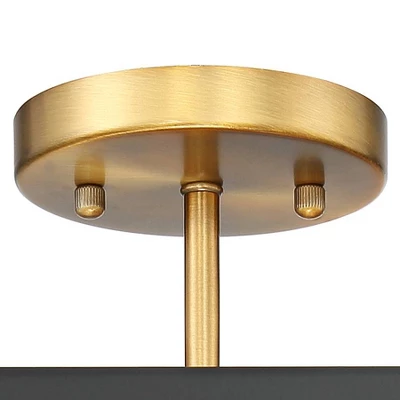Possini Euro Design Beni Industrial Modern Farmhouse Ceiling Light Semi Flush Mount Fixture 20" Wide Antique Bronze Gold 6-Light For Bedroom Kitchen 3 Possini Euro Design Beni Industrial Modern Farmhouse Ceiling Light Semi Flush Mount Fixture 20" Wide Antique Bronze Gold 6-Light For Bedroom Kitchen - Image 3