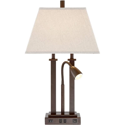 Possini Euro Design Possini Euro Deacon Bronze Gooseneck Lamps With USB And Outlet Set Of 2 8 Possini Euro Design Possini Euro Deacon Bronze Gooseneck Lamps With USB And Outlet Set Of 2 - Image 8