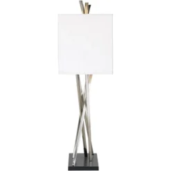 Possini Euro Design Modern Table Lamps 30" Tall Set Of 2 Brushed Steel Black White Linen Rectangular Shade For Living Room Family Bedroom 11 Possini Euro Design Modern Table Lamps 30" Tall Set Of 2 Brushed Steel Black White Linen Rectangular Shade For Living Room Family Bedroom -Possini Euro Design Sales Store GUEST 05c8b017 0544 4ee8 96a0 4f79d68d7751