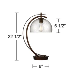 Possini Euro Design Modern Accent Table Lamp With USB Port Filament LED 22.5" High Bronze Metal Glass Dome Shade For Living Room Desk Bedroom -Possini Euro Design Sales Store GUEST 06ccec55 51fe 446c aefa 1b40fd1551d2