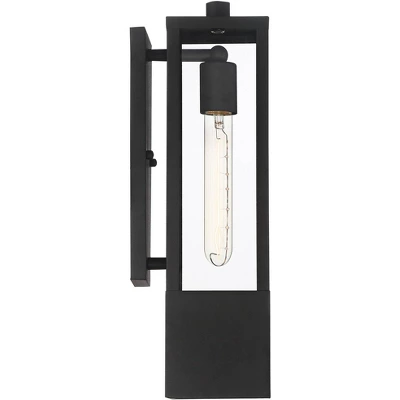 Possini Euro Design Berk Modern Outdoor Wall Light Fixture Textured Black 16" Clear Glass For Post Exterior Barn Deck House Porch Yard Posts Patio 5 Possini Euro Design Berk Modern Outdoor Wall Light Fixture Textured Black 16" Clear Glass For Post Exterior Barn Deck House Porch Yard Posts Patio - Image 5