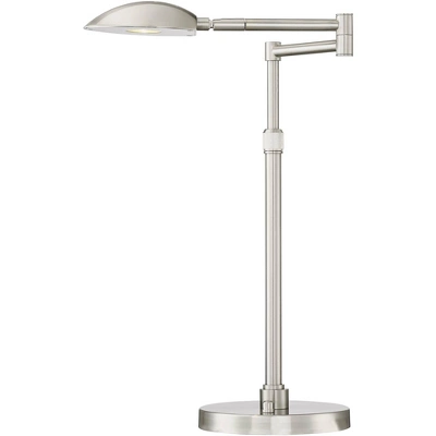 Possini Euro Design Eliptik Modern Desk Table Lamp 24 1/2" High Satin Nickel LED Swing Arm Adjustable Height For Bedroom Living Room Nightstand Office 5 Possini Euro Design Eliptik Modern Desk Table Lamp 24 1/2" High Satin Nickel LED Swing Arm Adjustable Height For Bedroom Living Room Nightstand Office - Image 5