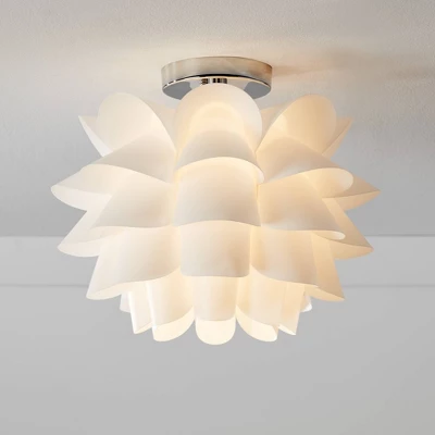 Possini Euro Design Modern Ceiling Light Semi Flush Mount Fixture 15 3/4" Wide White Flower For Bedroom Kitchen Living Room Hallway Bathroom House 1 Possini Euro Design Modern Ceiling Light Semi Flush Mount Fixture 15 3/4" Wide White Flower For Bedroom Kitchen Living Room Hallway Bathroom House
