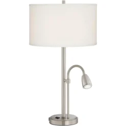 Possini Euro Design Traverse Modern Table Lamps Set Of 2 29 1/2" Tall Brushed Nickel With USB Charging Port LED Gooseneck White Drum Shade For Desk 12 Possini Euro Design Traverse Modern Table Lamps Set Of 2 29 1/2" Tall Brushed Nickel With USB Charging Port LED Gooseneck White Drum Shade For Desk -Possini Euro Design Sales Store GUEST 0ae46b85 fec0 4b22 8a4e 8d4b8c8aa4fd