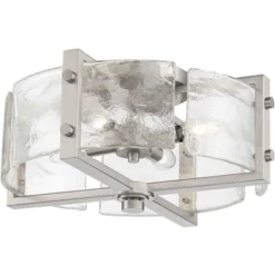 Possini Euro Design Prane Modern Industrial Ceiling Light Semi Flush Mount Fixture 17" Wide Brushed Nickel 4-Light Warped Glass For Bedroom Kitchen 13 Possini Euro Design Prane Modern Industrial Ceiling Light Semi Flush Mount Fixture 17" Wide Brushed Nickel 4-Light Warped Glass For Bedroom Kitchen -Possini Euro Design Sales Store GUEST 0b15a987 8368 4f37 ba90 8aa73cc6819f