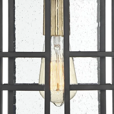 Possini Euro Design Arley Modern Outdoor Hanging Light Black Geometric Frame 12 1/2" Seedy Glass For Post Exterior Barn Deck House Porch Yard Patio 2 Possini Euro Design Arley Modern Outdoor Hanging Light Black Geometric Frame 12 1/2" Seedy Glass For Post Exterior Barn Deck House Porch Yard Patio - Image 2