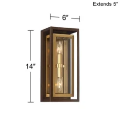 Possini Euro Design Modern Mid Century Outdoor Wall Light Fixture Oil Rubbed Bronze Brass 14" Double Box Glass For Exterior Barn Deck House Porch Yard 11 Possini Euro Design Modern Mid Century Outdoor Wall Light Fixture Oil Rubbed Bronze Brass 14" Double Box Glass For Exterior Barn Deck House Porch Yard -Possini Euro Design Sales Store GUEST 0f66739f 0ac5 44e9 8036 0b1533bc9985