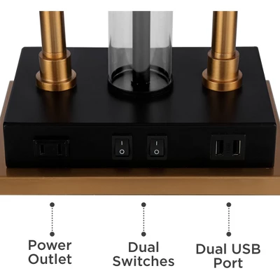 Possini Euro Design Griffin Modern Gooseneck Desk Lamp 31" Tall Gold With USB Charging Port Black Metal Rectangular Shade For Bedroom Living Room Kids 4 Possini Euro Design Griffin Modern Gooseneck Desk Lamp 31" Tall Gold With USB Charging Port Black Metal Rectangular Shade For Bedroom Living Room Kids - Image 4