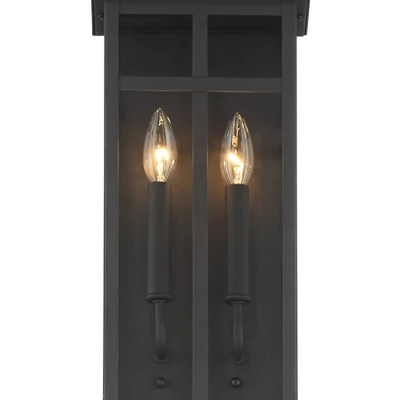 Possini Euro Design Modern Industrial Outdoor Wall Light Fixture Cool Black Windowpane Frame 30" For Post Exterior Barn Deck House 2 Possini Euro Design Modern Industrial Outdoor Wall Light Fixture Cool Black Windowpane Frame 30" For Post Exterior Barn Deck House - Image 2