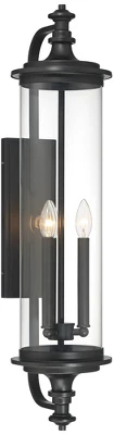 Possini Euro Design Medici Modern Outdoor Wall Light Fixture Black 32 1/4" Clear Glass Cylinder Shade For Post Exterior Barn Deck House Porch Yard 5 Possini Euro Design Medici Modern Outdoor Wall Light Fixture Black 32 1/4" Clear Glass Cylinder Shade For Post Exterior Barn Deck House Porch Yard - Image 5