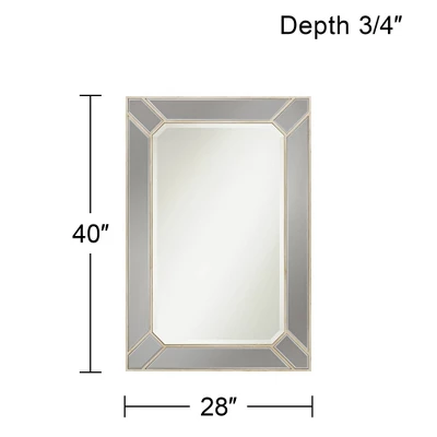 Possini Euro Design Katia Rectangular Vanity Wall Mirror Modern Beveled Edge Dark Champagne Frame 28" Wide For Bathroom Bedroom Living Room Office 8 Possini Euro Design Katia Rectangular Vanity Wall Mirror Modern Beveled Edge Dark Champagne Frame 28" Wide For Bathroom Bedroom Living Room Office - Image 8