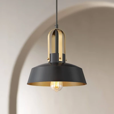 Possini Euro Design Black Warm Brass Mini Pendant Lighting Fixture 12" Wide Farmhouse Rustic For Dining Room House Home Kitchen Island High Ceilings 1 Possini Euro Design Black Warm Brass Mini Pendant Lighting Fixture 12" Wide Farmhouse Rustic For Dining Room House Home Kitchen Island High Ceilings