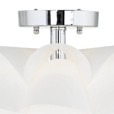 Possini Euro Design Modern Ceiling Light Semi Flush Mount Fixture 15 3/4" Wide White Flower For Bedroom Kitchen Living Room Hallway Bathroom House 3 Possini Euro Design Modern Ceiling Light Semi Flush Mount Fixture 15 3/4" Wide White Flower For Bedroom Kitchen Living Room Hallway Bathroom House - Image 3