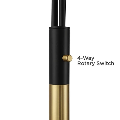 Possini Euro Design Rayne Modern Arc Floor Lamp 72" Tall Gold Black 3 Light LED Adjustable Arm Frosted Glass Globe Shade For Living Room Reading Home 3 Possini Euro Design Rayne Modern Arc Floor Lamp 72" Tall Gold Black 3 Light LED Adjustable Arm Frosted Glass Globe Shade For Living Room Reading Home - Image 3