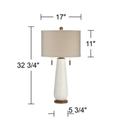 Possini Euro Design Kingston Modern Mid Century Table Lamp 32 3/4" Tall White Grooved Patterned Ceramic Taupe Drum Shade For Bedroom Living Room House 14 Possini Euro Design Kingston Modern Mid Century Table Lamp 32 3/4" Tall White Grooved Patterned Ceramic Taupe Drum Shade For Bedroom Living Room House -Possini Euro Design Sales Store GUEST 15de9c28 40ac 4908 b982 4c70aad59e65