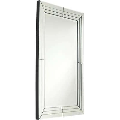 Possini Euro Design Rectangular Vanity Decorative Wall Mirror Modern Beveled Edge Clear Mirrored Tiles Frame 27" Wide For Bathroom Bedroom Living Room 5 Possini Euro Design Rectangular Vanity Decorative Wall Mirror Modern Beveled Edge Clear Mirrored Tiles Frame 27" Wide For Bathroom Bedroom Living Room - Image 5