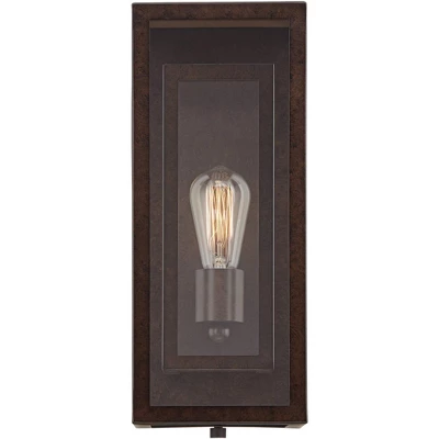 Possini Euro Design Modern Industrial Farmhouse Rustic Outdoor Wall Light Fixture Bronze 15 1/2" Clear Glass For Exterior Barn Deck House Porch Yard 4 Possini Euro Design Modern Industrial Farmhouse Rustic Outdoor Wall Light Fixture Bronze 15 1/2" Clear Glass For Exterior Barn Deck House Porch Yard - Image 4