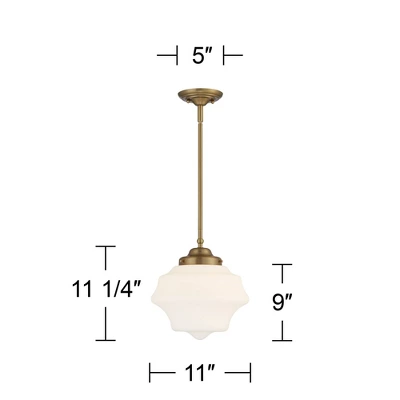 Possini Euro Design Soft Gold Mini Pendant Light 11" Wide Modern Schoolhouse Opal Glass Shade For Dining Living Room House Island 6 Possini Euro Design Soft Gold Mini Pendant Light 11" Wide Modern Schoolhouse Opal Glass Shade For Dining Living Room House Island - Image 6
