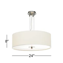 Possini Euro Design Brushed Nickel Pendant Chandelier 24" Wide Modern White Canvas Drum Shade 4-Light Fixture For Dining Room House Kitchen Island 9 Possini Euro Design Brushed Nickel Pendant Chandelier 24" Wide Modern White Canvas Drum Shade 4-Light Fixture For Dining Room House Kitchen Island -Possini Euro Design Sales Store GUEST 1ee6a86d 9e02 4882 84e5 31d77a6043b0