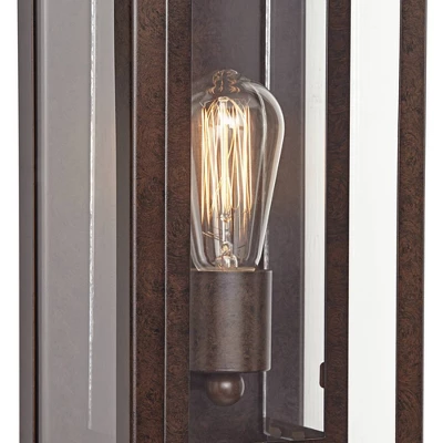 Possini Euro Design Modern Industrial Farmhouse Rustic Outdoor Wall Light Fixture Bronze 15 1/2" Clear Glass For Exterior Barn Deck House Porch Yard 3 Possini Euro Design Modern Industrial Farmhouse Rustic Outdoor Wall Light Fixture Bronze 15 1/2" Clear Glass For Exterior Barn Deck House Porch Yard - Image 3