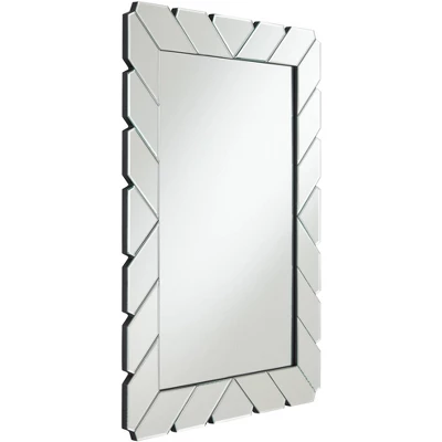 Possini Euro Design Prandini Rectangular Vanity Wall Mirror Modern Beveled Mirrored Glass Tile Frame 28" Wide For Bathroom Bedroom Home House Entryway 5 Possini Euro Design Prandini Rectangular Vanity Wall Mirror Modern Beveled Mirrored Glass Tile Frame 28" Wide For Bathroom Bedroom Home House Entryway - Image 5