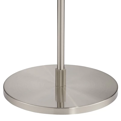 Possini Euro Design Modern Arc Floor Lamp 69" Tall Brushed Steel Adjustable Boom Off White Linen Drum Shade For Living Room Reading Office 3 Possini Euro Design Modern Arc Floor Lamp 69" Tall Brushed Steel Adjustable Boom Off White Linen Drum Shade For Living Room Reading Office - Image 3