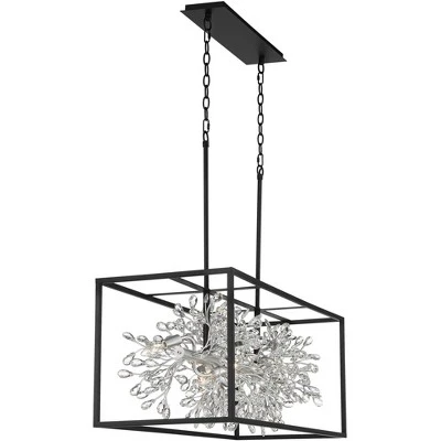 Possini Euro Design Carrine Black Silver Linear Pendant Chandelier 38 1/2" Wide Modern Clear Crystal 8-Light Fixture For Dining Room Kitchen Island 8 Possini Euro Design Carrine Black Silver Linear Pendant Chandelier 38 1/2" Wide Modern Clear Crystal 8-Light Fixture For Dining Room Kitchen Island - Image 8