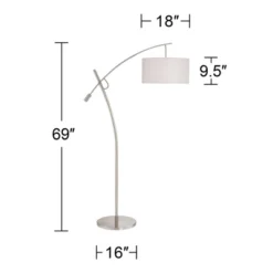 Possini Euro Design Modern Arc Floor Lamp 69" Tall Brushed Steel Adjustable Boom Off White Linen Drum Shade For Living Room Reading Office 12 Possini Euro Design Modern Arc Floor Lamp 69" Tall Brushed Steel Adjustable Boom Off White Linen Drum Shade For Living Room Reading Office -Possini Euro Design Sales Store GUEST 2081ee1d 69c6 4572 b5f7 92c5a78911d4