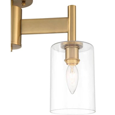 Possini Euro Design Lantico Modern Ceiling Light Semi Flush Mount Fixture 17" Wide Gold 3-Light Clear Glass For Bedroom Kitchen Living Room Hallway 3 Possini Euro Design Lantico Modern Ceiling Light Semi Flush Mount Fixture 17" Wide Gold 3-Light Clear Glass For Bedroom Kitchen Living Room Hallway - Image 3