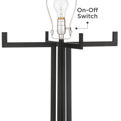 Possini Euro Design Madrid Modern Industrial Floor Lamp 64" Tall Matte Black Metal White Linen Hardback Drum Shade For Living Room Bedroom Office Home 3 Possini Euro Design Madrid Modern Industrial Floor Lamp 64" Tall Matte Black Metal White Linen Hardback Drum Shade For Living Room Bedroom Office Home - Image 3