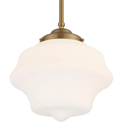 Possini Euro Design Soft Gold Mini Pendant Light 11" Wide Modern Schoolhouse Opal Glass Shade For Dining Living Room House Island 2 Possini Euro Design Soft Gold Mini Pendant Light 11" Wide Modern Schoolhouse Opal Glass Shade For Dining Living Room House Island - Image 2