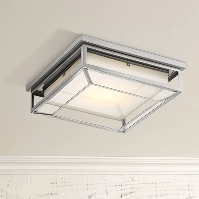 Possini Euro Design Radcliffe Modern Flush Mount Outdoor Ceiling Light Matte Nickel LED 4" Frosted Bonded Glass Damp Rated For Post Exterior Barn Deck 1 Possini Euro Design Radcliffe Modern Flush Mount Outdoor Ceiling Light Matte Nickel LED 4" Frosted Bonded Glass Damp Rated For Post Exterior Barn Deck