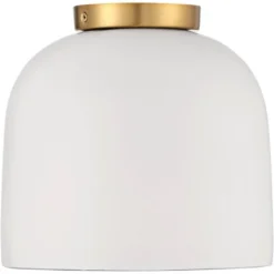 Possini Euro Design Merrick Modern Industrial Ceiling Light Flush Mount Fixture 9 1/4" Wide White Cement Gold For Bedroom Kitchen Living Room Hallway -Possini Euro Design Sales Store GUEST 2a20b418 8e55 4d9c 8c44 bc59b85cb0d4