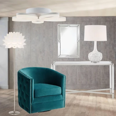 Possini Euro Design Modern Floor Lamp 63" Tall Brushed Steel White Orb Petal Flower Shade Dimmable For Living Room Reading Bedroom Office 8 Possini Euro Design Modern Floor Lamp 63" Tall Brushed Steel White Orb Petal Flower Shade Dimmable For Living Room Reading Bedroom Office - Image 8