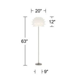 Possini Euro Design Modern Floor Lamp 63" Tall Brushed Steel White Orb Petal Flower Shade Dimmable For Living Room Reading Bedroom Office 13 Possini Euro Design Modern Floor Lamp 63" Tall Brushed Steel White Orb Petal Flower Shade Dimmable For Living Room Reading Bedroom Office -Possini Euro Design Sales Store GUEST 2bef62f7 9811 45b9 834d 976318cacb5f