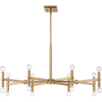 Possini Euro Design Marya Satin Brass Chandelier 37" Wide Modern 24-Light Fixture For Dining Room House Foyer Kitchen Island Entryway Bedroom Home 4 Possini Euro Design Marya Satin Brass Chandelier 37" Wide Modern 24-Light Fixture For Dining Room House Foyer Kitchen Island Entryway Bedroom Home - Image 4