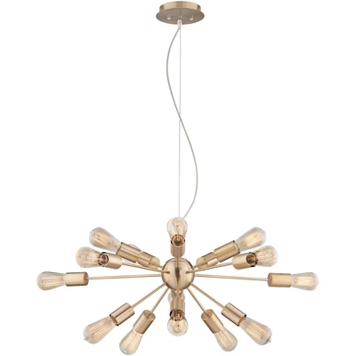 Possini Euro Design Hemingson Gold Large Chandelier 33" Wide Modern Sputnik 12-Light LED Fixture For Dining Room House Foyer Kitchen Island Entryway 5 Possini Euro Design Hemingson Gold Large Chandelier 33" Wide Modern Sputnik 12-Light LED Fixture For Dining Room House Foyer Kitchen Island Entryway - Image 5