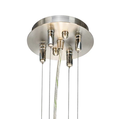 Possini Euro Design Brushed Nickel Pendant Chandelier 24" Wide Modern White Canvas Drum Shade 4-Light Fixture For Dining Room House Kitchen Island 3 Possini Euro Design Brushed Nickel Pendant Chandelier 24" Wide Modern White Canvas Drum Shade 4-Light Fixture For Dining Room House Kitchen Island - Image 3