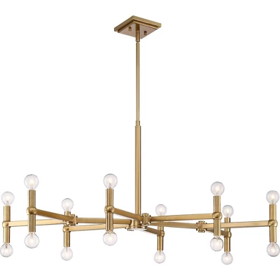 Possini Euro Design Marya Satin Brass Chandelier 37" Wide Modern 24-Light Fixture For Dining Room House Foyer Kitchen Island Entryway Bedroom Home 6 Possini Euro Design Marya Satin Brass Chandelier 37" Wide Modern 24-Light Fixture For Dining Room House Foyer Kitchen Island Entryway Bedroom Home - Image 6