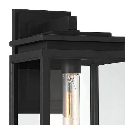 Possini Euro Design Atkins Modern Outdoor Wall Light Fixture Matte Black 14 1/4" Clear Glass For Post Exterior Barn Deck House Porch Yard Posts Patio 3 Possini Euro Design Atkins Modern Outdoor Wall Light Fixture Matte Black 14 1/4" Clear Glass For Post Exterior Barn Deck House Porch Yard Posts Patio - Image 3