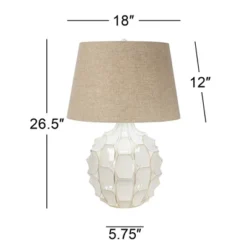 Possini Euro Design Cosgrove Modern Mid Century Table Lamp 26 1/2" High White Glazed Ceramic Light Brown Linen Drum Shade For Bedroom Living Room Home 13 Possini Euro Design Cosgrove Modern Mid Century Table Lamp 26 1/2" High White Glazed Ceramic Light Brown Linen Drum Shade For Bedroom Living Room Home -Possini Euro Design Sales Store GUEST 34dc29fc 23d6 476f 8fbe 11585209e5be