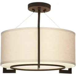Possini Euro Design Stinson Modern Ceiling Light Semi Flush Mount Fixture 17 1/4" Wide Bronze 3-Light Linen Drum Shade For Bedroom Kitchen Living Room 10 Possini Euro Design Stinson Modern Ceiling Light Semi Flush Mount Fixture 17 1/4" Wide Bronze 3-Light Linen Drum Shade For Bedroom Kitchen Living Room -Possini Euro Design Sales Store GUEST 357f78c5 acd0 470c bd31 c9b75143728f