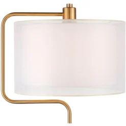 Possini Euro Design Carlyle Modern Mid Century Desk Lamp 30 1/2" Tall Gold With USB And AC Power Outlet In Base Double Drum Shades For Living Room 12 Possini Euro Design Carlyle Modern Mid Century Desk Lamp 30 1/2" Tall Gold With USB And AC Power Outlet In Base Double Drum Shades For Living Room -Possini Euro Design Sales Store GUEST 36006d1f 83d7 446c afd0 243d96b800f8