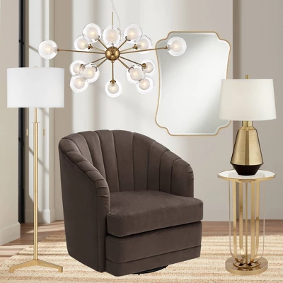 Possini Euro Design Spheres Antique Brass Chandelier 30" Wide Mid Century Modern Sputnik Glass Shade 15-Light Fixture For Dining Room Kitchen Island 7 Possini Euro Design Spheres Antique Brass Chandelier 30" Wide Mid Century Modern Sputnik Glass Shade 15-Light Fixture For Dining Room Kitchen Island - Image 7