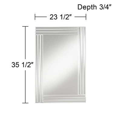 Possini Euro Design Sofija Rectangular Vanity Wall Mirror Modern Mirrored Glass Layered Frame 23 1/2" Wide For Bathroom Bedroom Living Room Entryway 4 Possini Euro Design Sofija Rectangular Vanity Wall Mirror Modern Mirrored Glass Layered Frame 23 1/2" Wide For Bathroom Bedroom Living Room Entryway - Image 4
