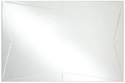 Possini Euro Design Relevei Rectangular Vanity Decorative Wall Mirror Modern Silver Wood Metal Frame 26" Wide Bathroom Bedroom Home 4 Possini Euro Design Relevei Rectangular Vanity Decorative Wall Mirror Modern Silver Wood Metal Frame 26" Wide Bathroom Bedroom Home - Image 4